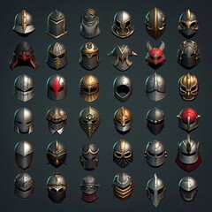 Wall Mural - metal helmet medieval ai generated