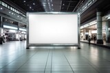 Fototapeta Przestrzenne - Blank digital signage screen in a public place, ideal for customization, generative ai