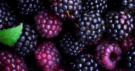 Wall Mural - Natural close up fresh berries background