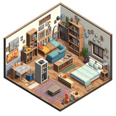 Wall Mural - Room isometric vector tile isolated