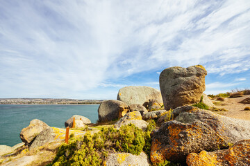 Canvas Print - Granite Island in Victor Harbor in Australia