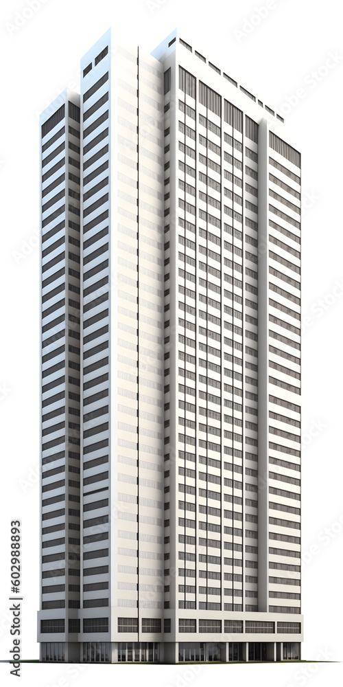 Modern skyscaper building isolated, cutout transparent urban highrise ...