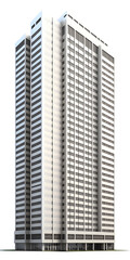 Modern skyscaper building isolated, cutout transparent urban highrise cityscape and office firm background for architecture visual concept design assets, Ai generated infrastructure block