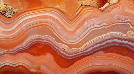 Generative AI, natural volcanic agate stones close-up light orange, apricot crush and golden texture. Wallpaper background, quartz marble, decorative rock pattern.