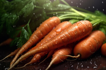 Poster - Fresh Carrots. Ai generative