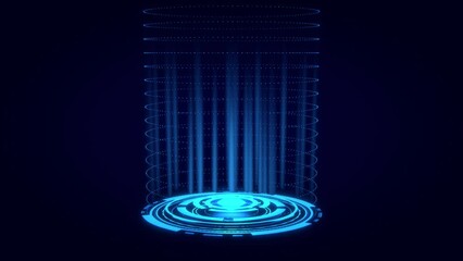 animation render concept hud circle interfaces. hi tech futuristic display.