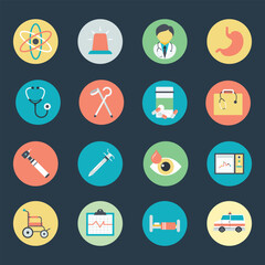 Poster - Pack of Hospital Tools Flat Icons 
