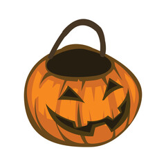 Canvas Print - halloween vector art of a pumping with face .halloween illustrations