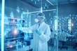 © whitehoune - medical composition with person in futuristic clinic, ai tools generated image