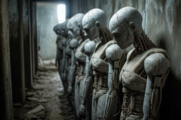  Shadows of the Future: Humanoid Robots Gather in a Dark Room. Generative AI