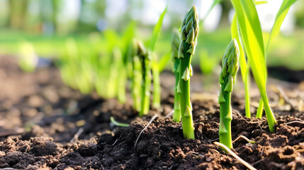 european asparagus on a farmland, generative ai