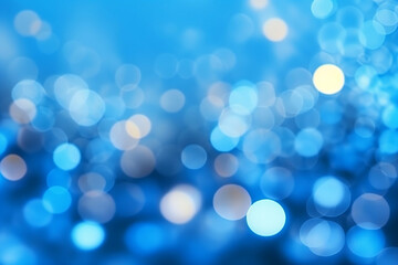 Luminous Blue Bokeh Abstract Background for Presentations, generative AI