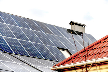 solar panels in a private house as autonomous ecological electri