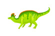 Cartoon lambeosaurus dinosaur character. Isolated vector herbivorous hadrosaur dino that lived in North America during the Cretaceous Period. Paleontology wildlife creature with green skin and crest