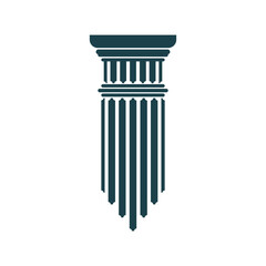 ancient greek column and pillar symbol. legal, attorney, law office vector icon with roman architect