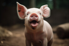 Cute Pig Sticking Out Tongue