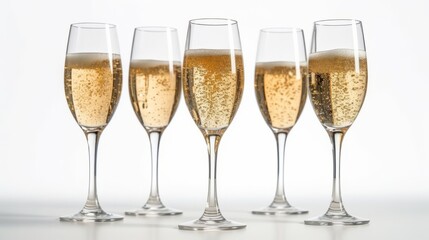 Champagne Glasses isolated on white background. Generative AI