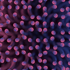 Aufkleber - A gorgeous pattern of spiral-shaped objects with a depth-of-field effect. 3d rendering