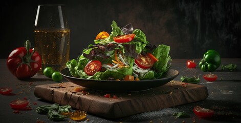 Sticker - New salad with dressing waiting for you. Generative AI