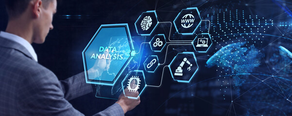 data analysis for business and finance concept. information report for digital business strategy. bu