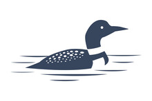 Duck Loon Bird Logo Design Vector Illustration