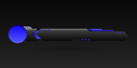 Wall Mural - abstract black and blue lower third title banner for screen broadcast