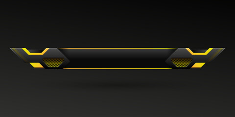 Wall Mural - Abstract black and yellow game gui lower third title banner template