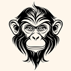 Sticker - Monkey vector for logo or icon,clip art, drawing Elegant minimalist style,abstract style Illustration	
