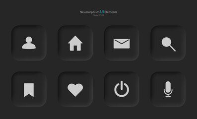 Wall Mural - buttons for mobile devices in the style of neumorphism, ui, ux. a set of user interface elements for