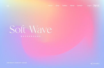 Wall Mural - Trendy Pastel Wave Pink Gradient Background. Modern Backdrop for Poster, Brochure, Advertising, Placard, Invitation Card, Music Festival, Night Club, Landing Page Website