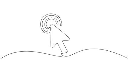 Cursor icon continuous line. Vector illustration.