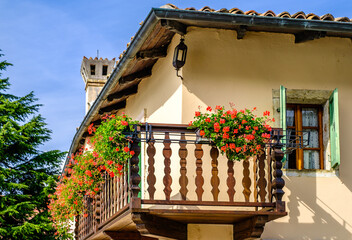 Sticker - typical old balcony in italy