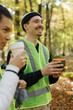 © Oleksii Syrotkin/Stocksy - Happiness environmentalist beverage respite  smile together emotion
