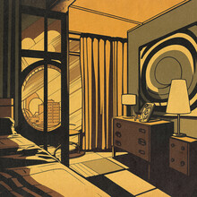 Art Nouveau Hotel Room Illustration