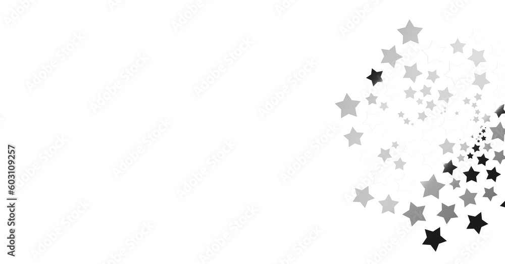 Silver stars falling from the sky. Abstract arc background. Glitter ...