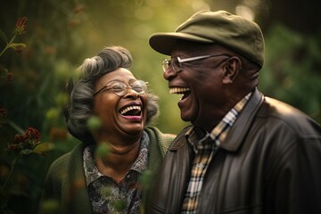 Wall Mural - african american older couple, portraiture, bold colorism, celebration of rural life