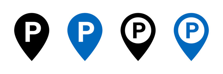 Wall Mural - Parking location icon set