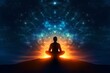 Person meditating and gaining inner power and peace, generative ai image, spiritual transformation concept