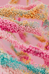 multicolored particles