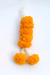 Wall Mural - Beautiful orange marigold flower garland