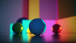 Colorful sphere scenary background for your presentation. AI generated.