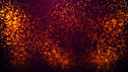 Wall Mural - golden red glow particles flicker and float in viscous liquid with amazing bokeh. fantastic backgrou