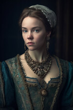 Portrait Of A Renaissance Woman. Generative AI
