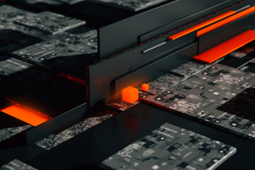 Dark Technological Abstract Background