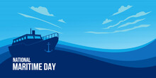 National Maritime Day Background Vector
