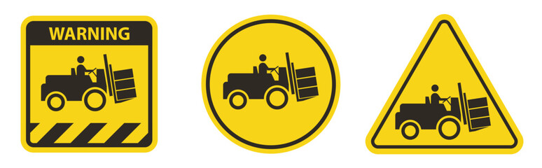 Wall Mural - Forklift truck sign,Hazard warning forklift