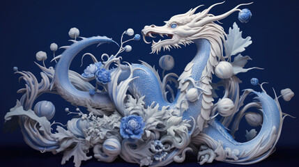 Poster - 3d render illustration of a dragon