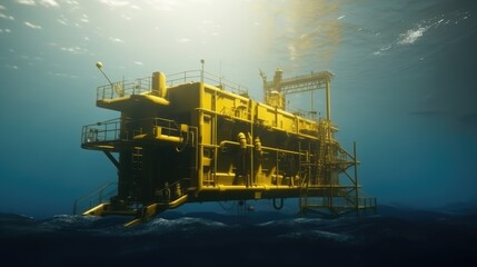 Poster - Deep sea mining or deep seabed mining is the process of retrieving rare earth mineral deposits from the deep ocean seabed floor, Underwater mining, Generative AI