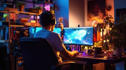 video game developer working on a new game. generative ai
