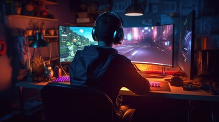 video game developer working on a new game. generative ai